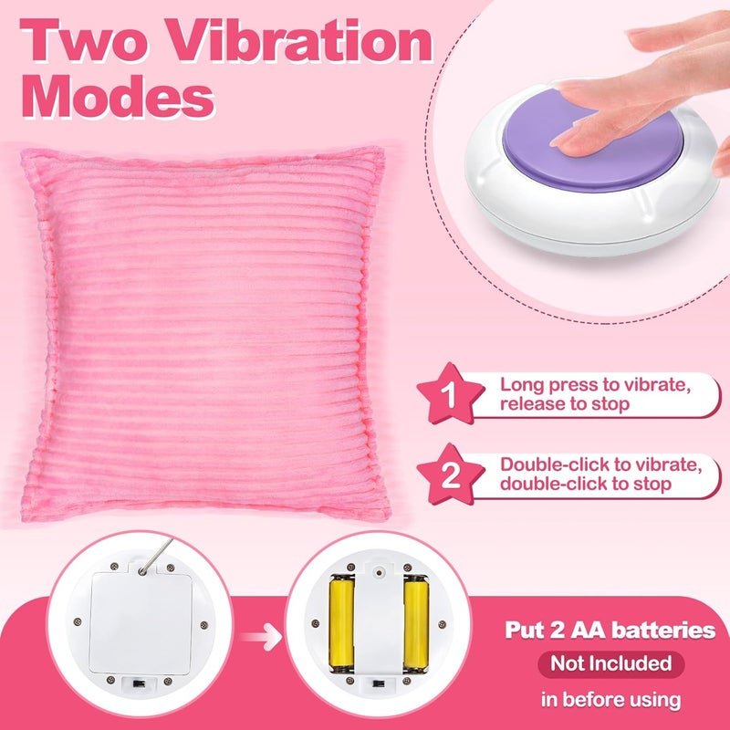 Subao 12" Vibrating Sensory Toddler Pillow with Two Textures, Sensory Toys for Kids with Autism, Birthday Xmas Gifts for Ages 4-10, Pink - Image 3